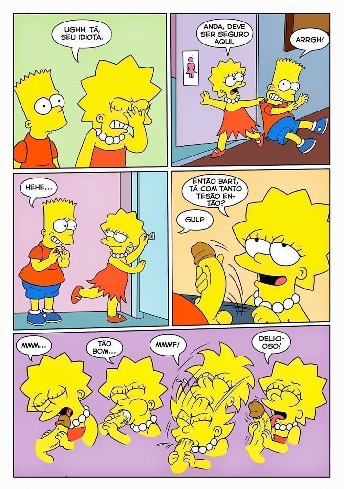 Bart e Lisa fazendo sexo incesto no banheiro da escola