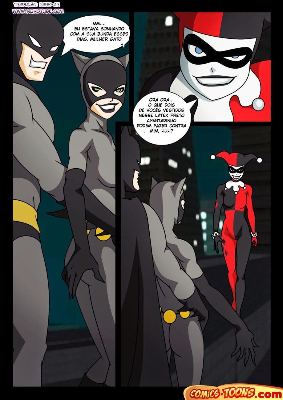 Cartoon Porno - Batman fode mulher Gato e Arlequina