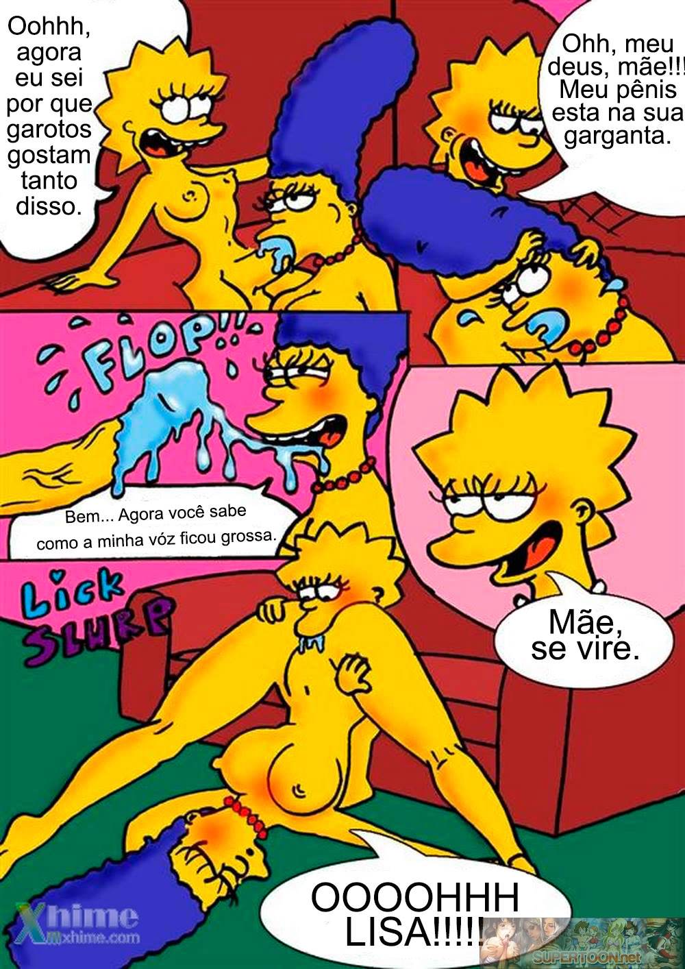 Lisa ganha um pênis e fode sua mãe - Os Simpsons Hentai