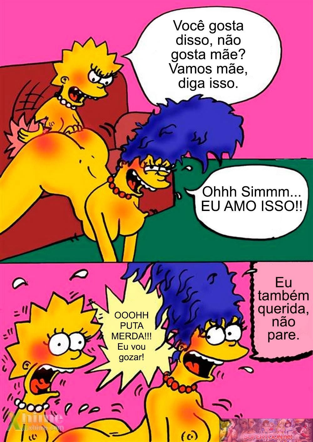 Lisa ganha um pênis e fode sua mãe - Os Simpsons Hentai
