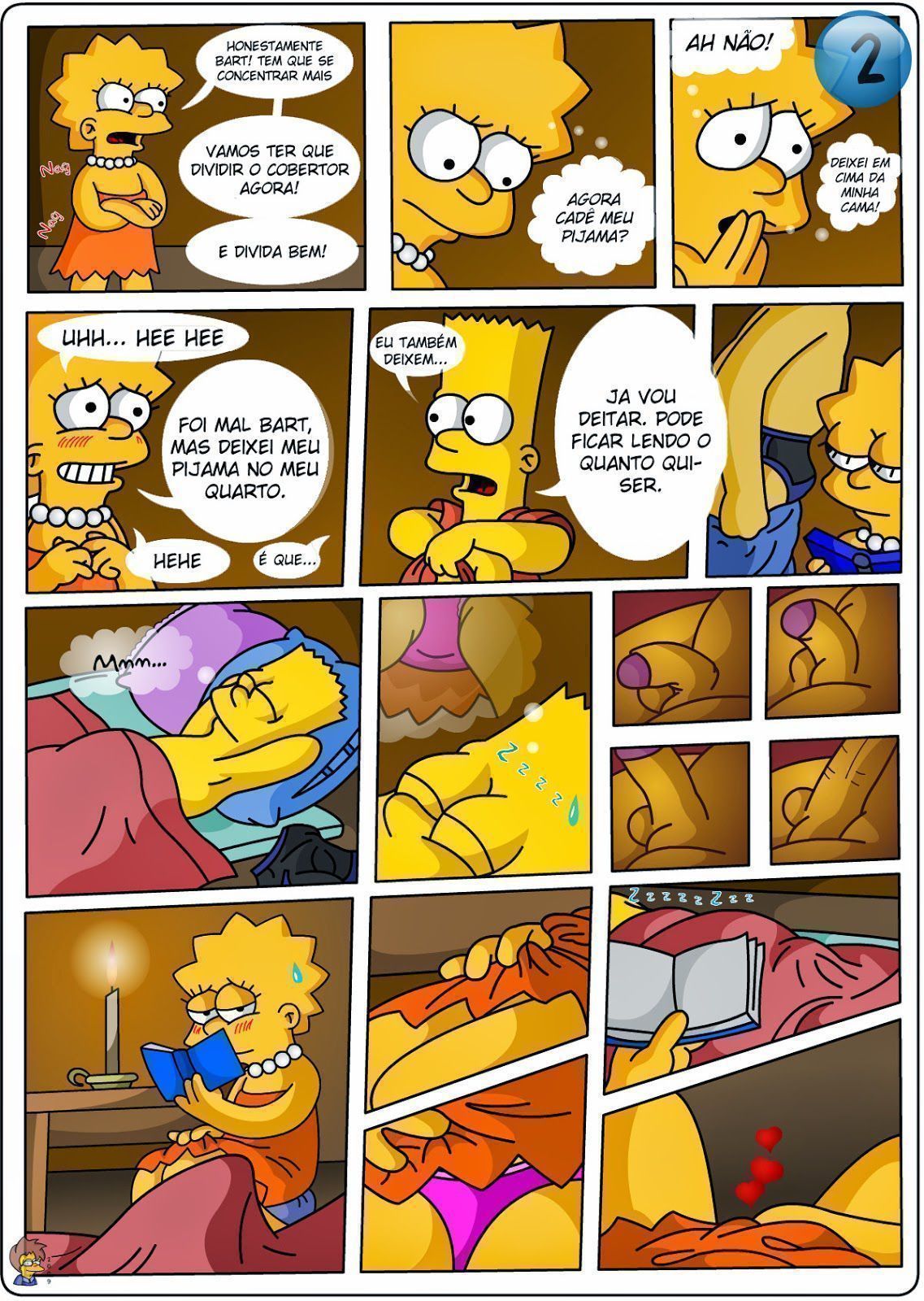 Os Simpsons Hentai - Bart e Lisa se masturbando - Quadrinhos Eróticos