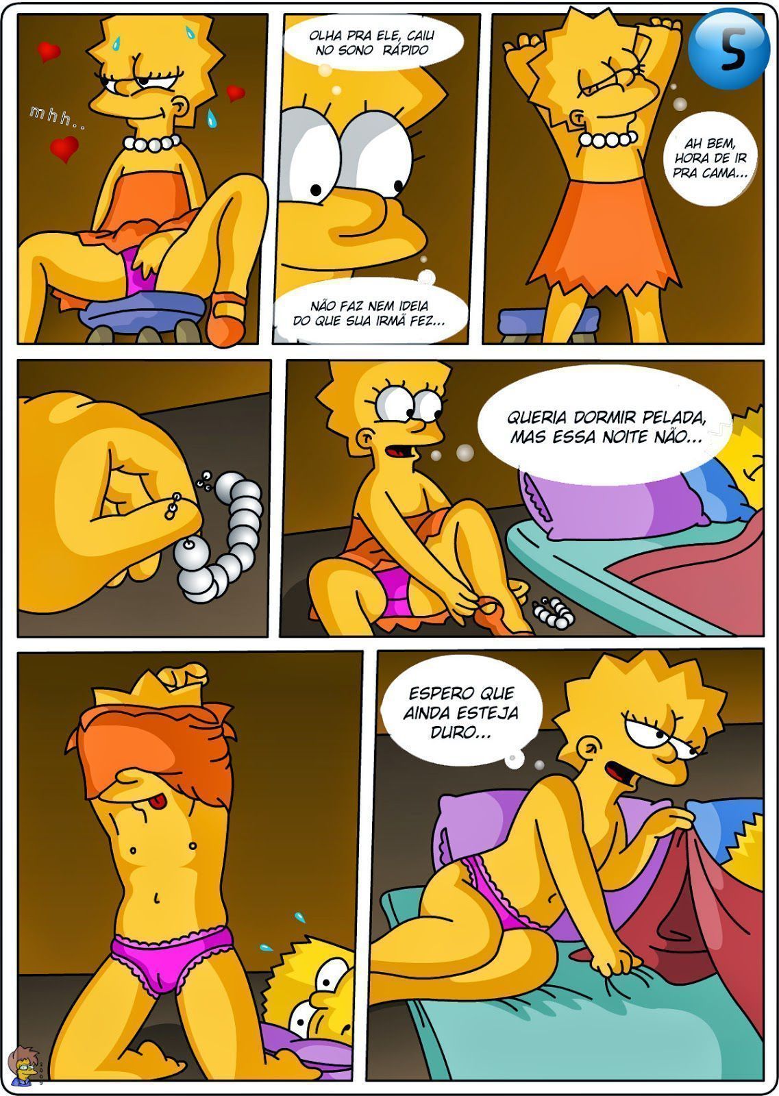 Os Simpsons Hentai - Bart e Lisa se masturbando - Quadrinhos Eróticos