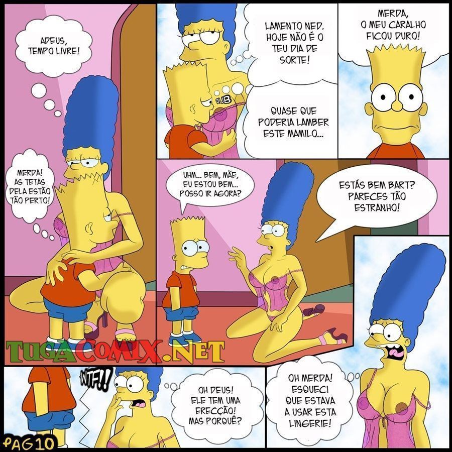 Os Simpsons Hentai - Incesto Bart fode sua mãe gostosa - Quadrinhos Porno