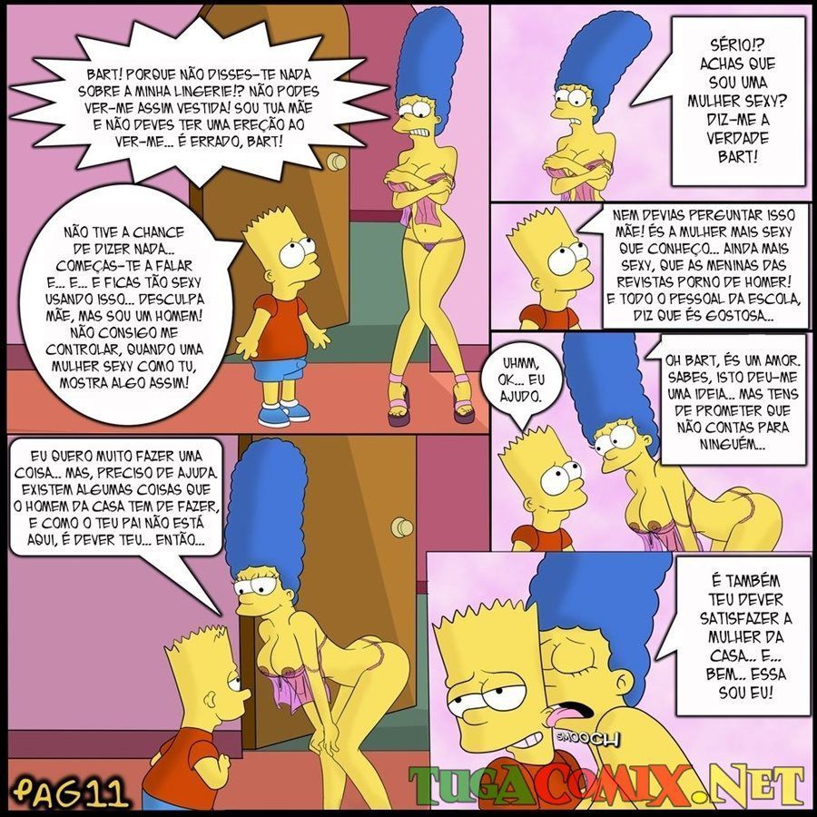 Os Simpsons Hentai - Incesto Bart fode sua mãe gostosa - Quadrinhos Porno