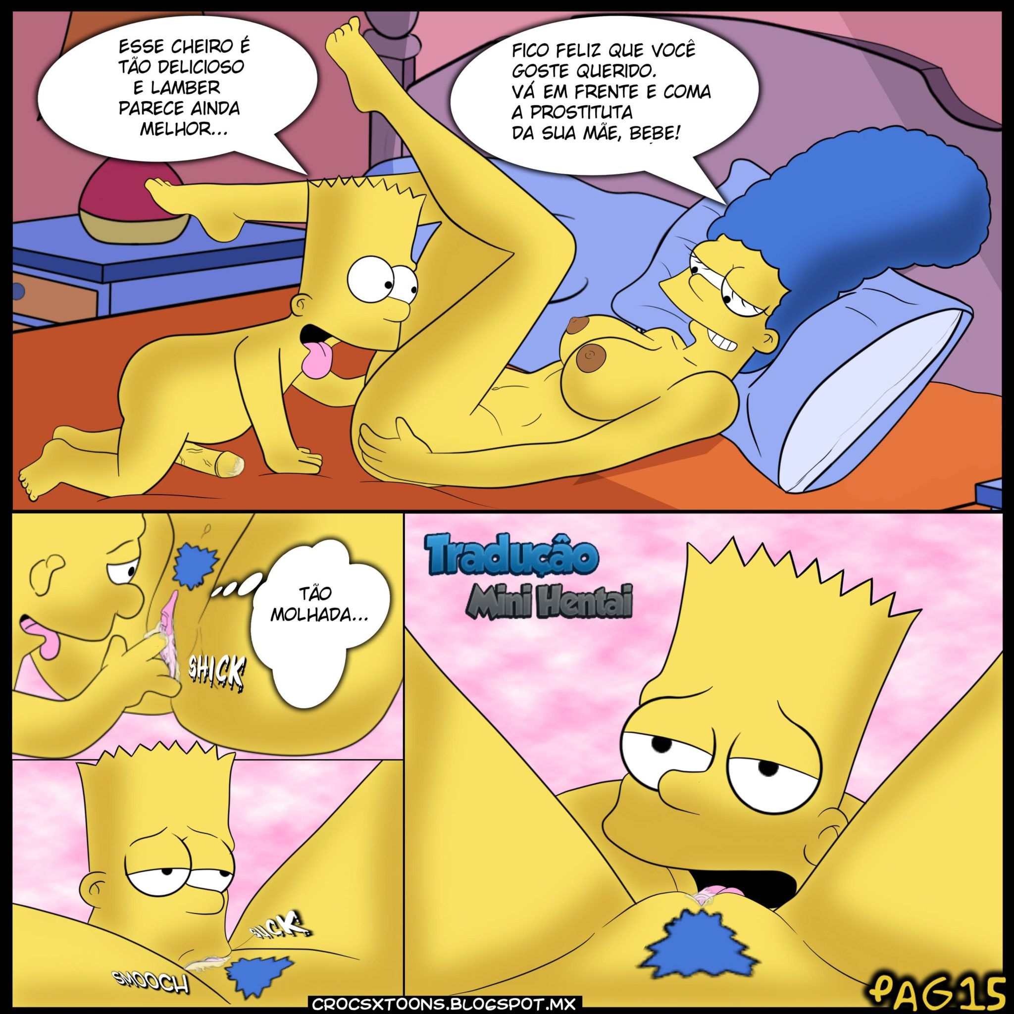 Os Simpsons Hentai - Incesto Bart fode sua mãe gostosa - Quadrinhos Porno