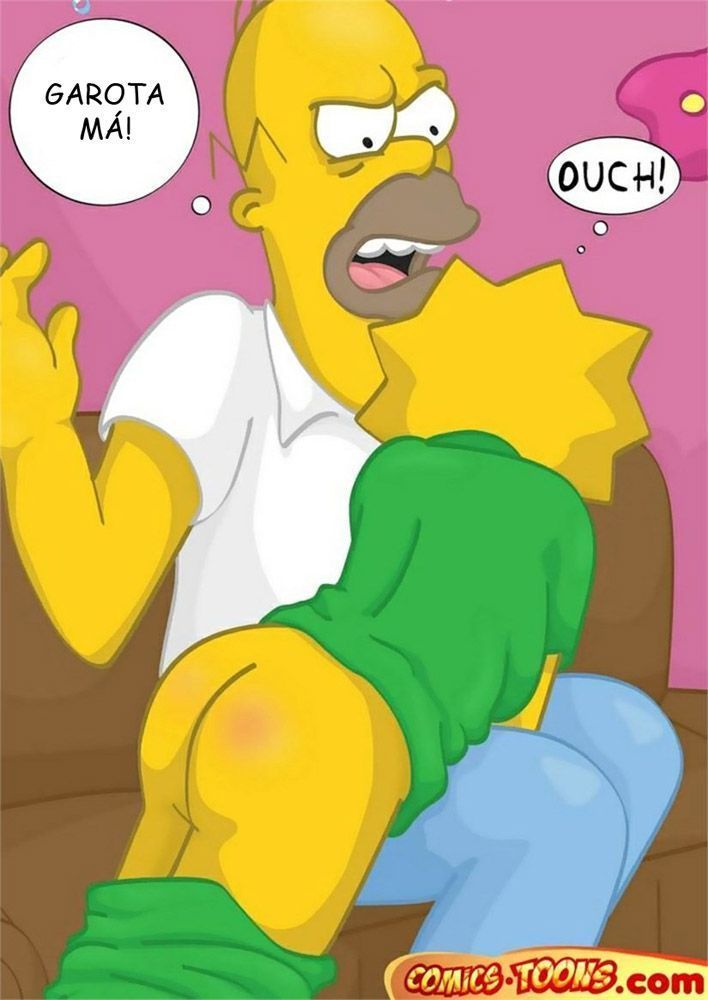 Os Simpsons Hentai - Punindo Lisa - Quadrinhos Incesto