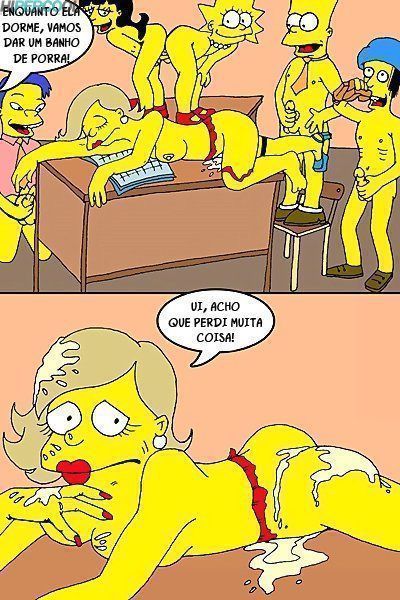 Os Simpsons porno - Suruba na escola - Quadrinho Porno