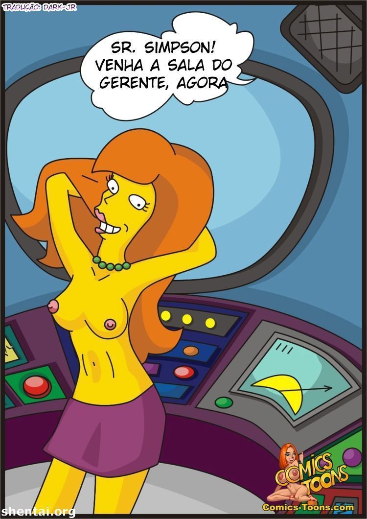 Quadrinho Porno - Homer fodendo a secretária gostosa - Os Simpsons Hentai