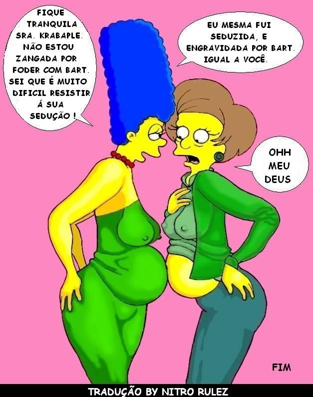 Os Simpsons Hentai - Bart estuprando as gostosas e gozando dentro - Quadrinho Porno