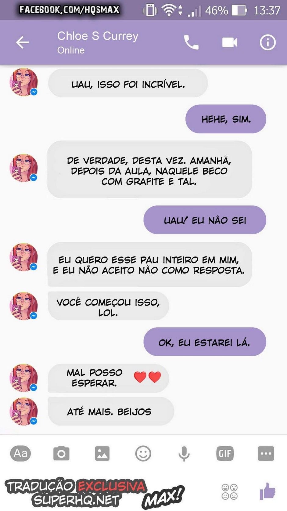 Chloe trocando nudes pelo Whatsapp e fazendo Sexting