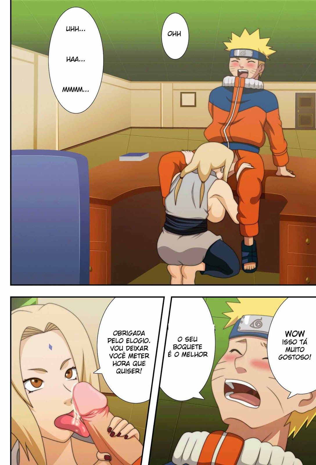 Naruto Hentai - Tsunade fodendo com naruto na sala do Hokage - Cartoon Porno