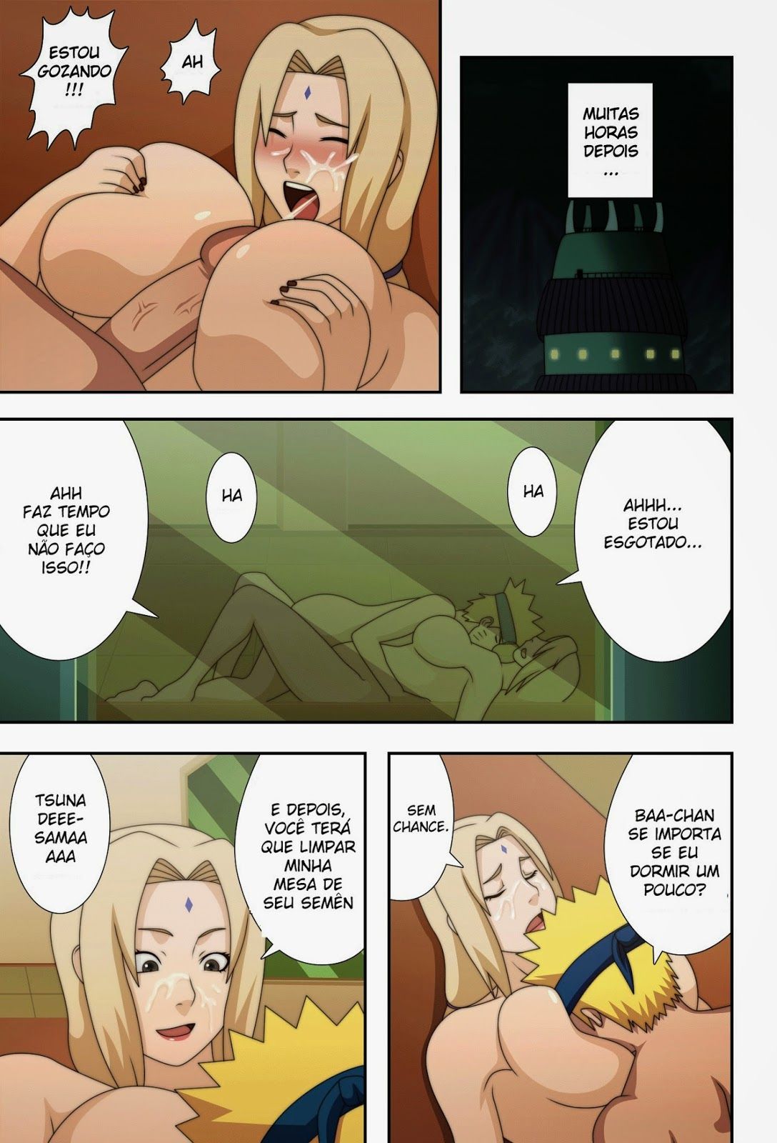 Naruto Hentai - Tsunade fodendo com naruto na sala do Hokage - Cartoon Porno