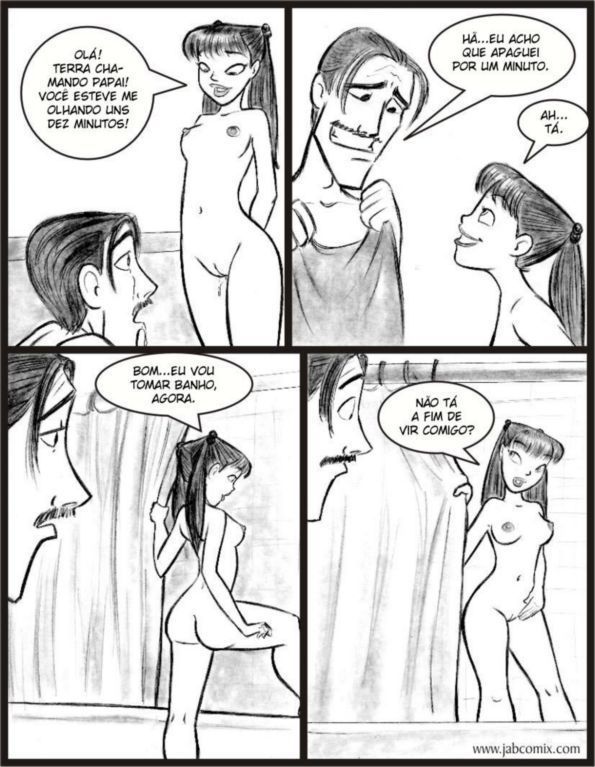 Quadrinho Erótico – Ay Papi #6 – Tirando a virgindade do cu da filha – Cartoon Porno