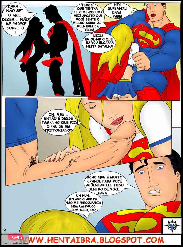 Super Girl gostosa dando a buceta pro superman - HQ de Sexo