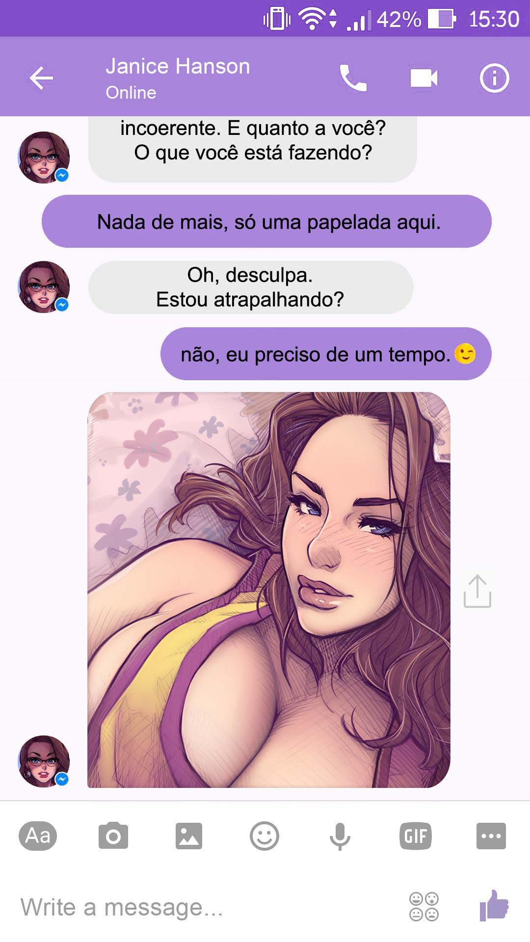 Chat With Janice - Trocando mensagens picantes