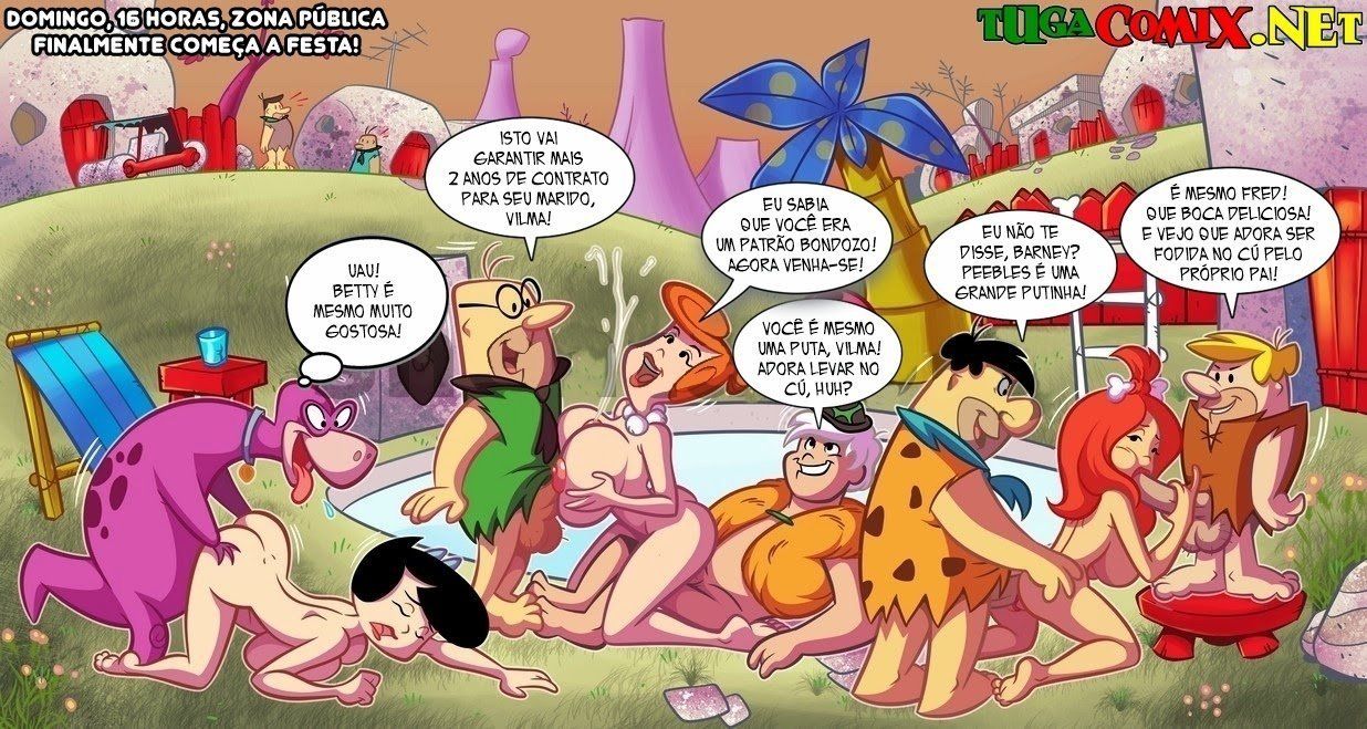 Os Flintstones Hentai - A festa surpresa na piscina
