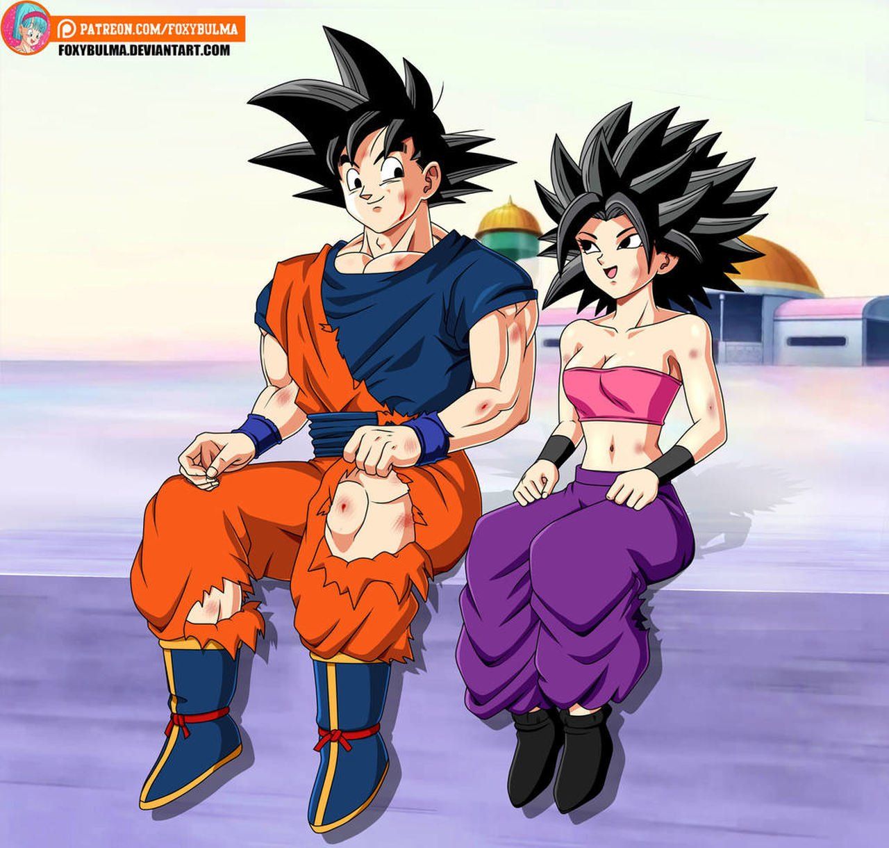 Goku fodendo Caulifa em sexo de Sayiajins