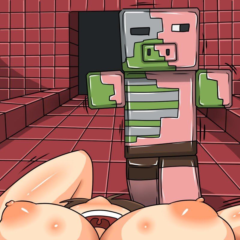 Minecraft Hentai - A garota dos peitos grandes fazendo sexo