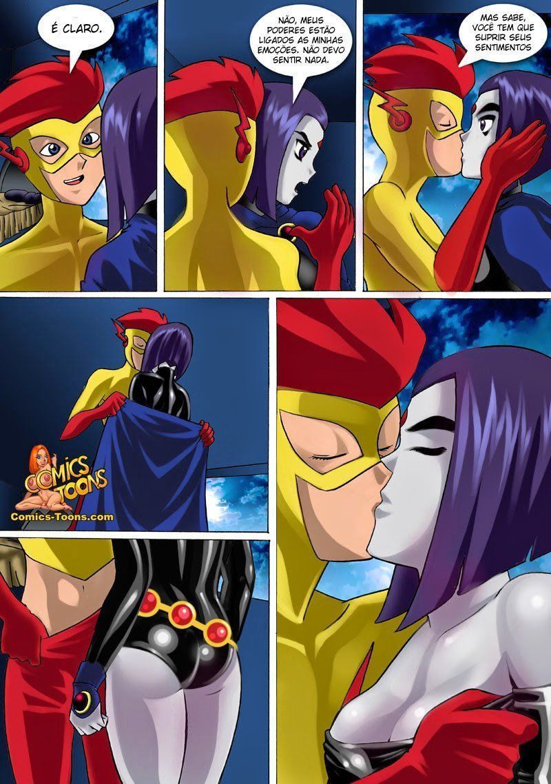 Ravena e Kid Flash fazendo sexo