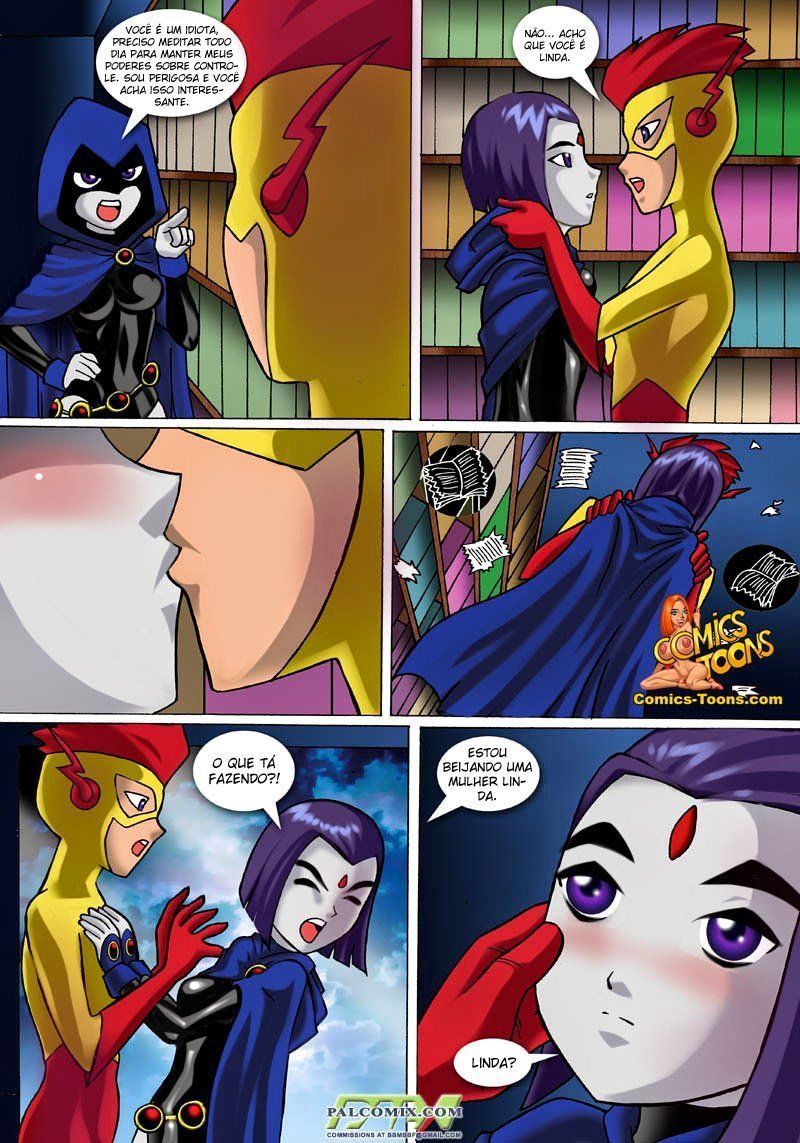 Ravena e Kid Flash fazendo sexo