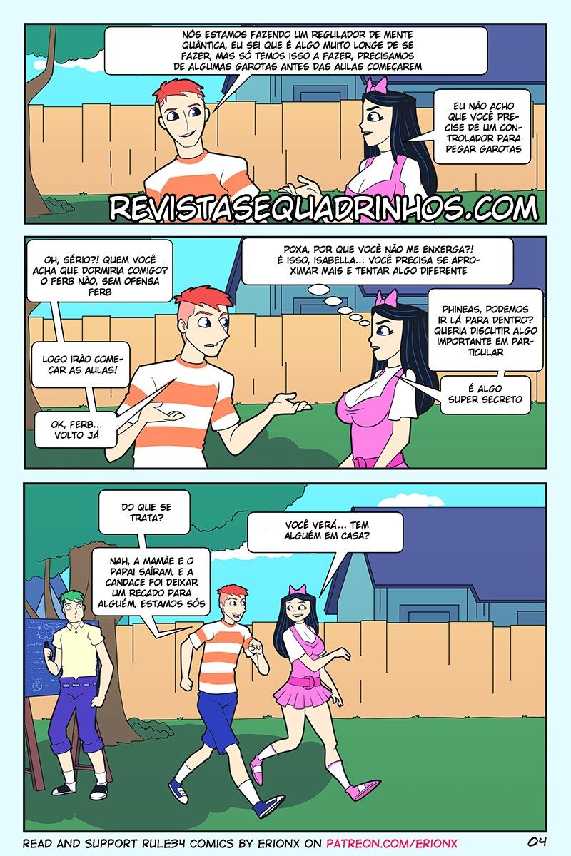 As aventuras pornô e sexo de Phineas E Ferb