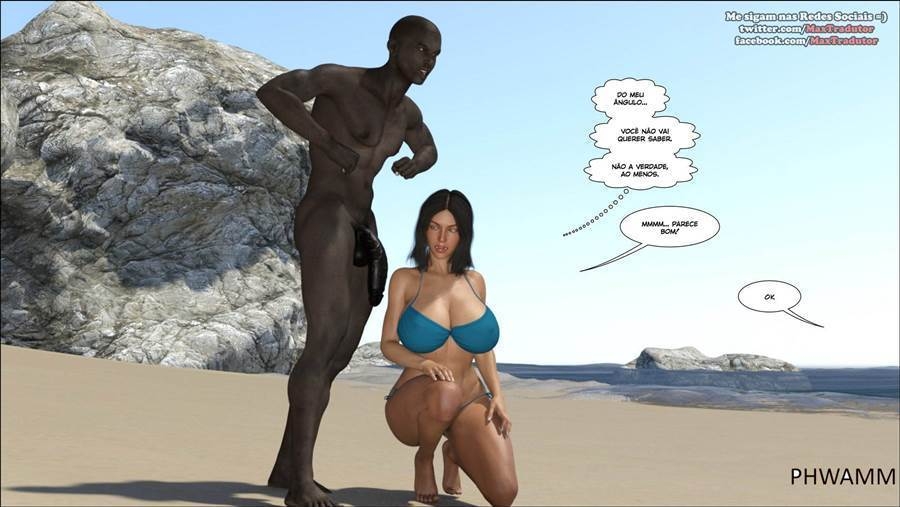 Tirinhas De Sexo - Na praia de Nudismo