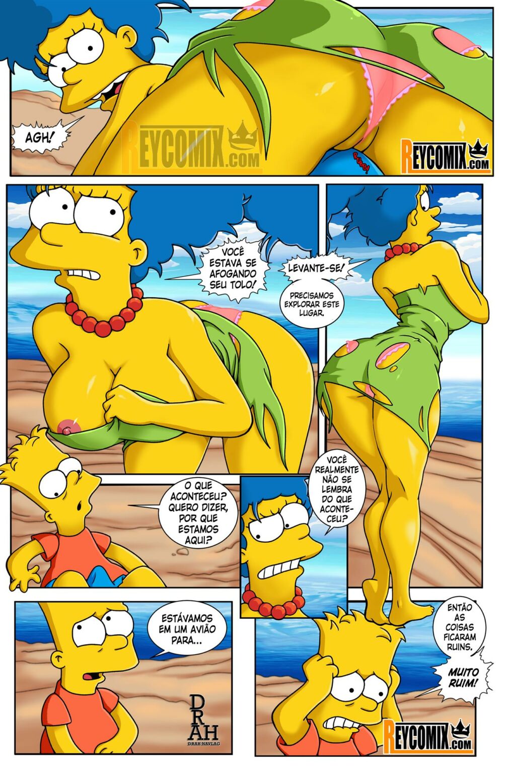 Os Simpsons Hentai - Presos na ilha deserta